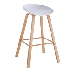 PANDALINO - Taburete Nórdico Viggo Blanco - Alto 75cm - Comodo