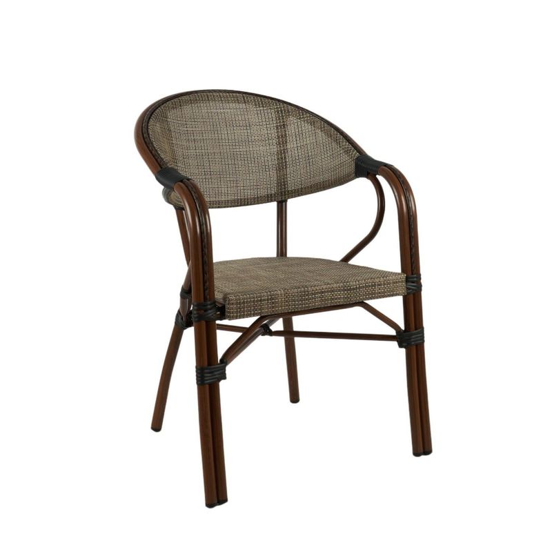 PANDALINO - Silla Parisina Lyon Beige - Reposabrazos - Resistencia al Aire Libre