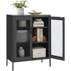 PANDALINO - Mueble Buffet Multifuncional Zoe - Negro Metálico