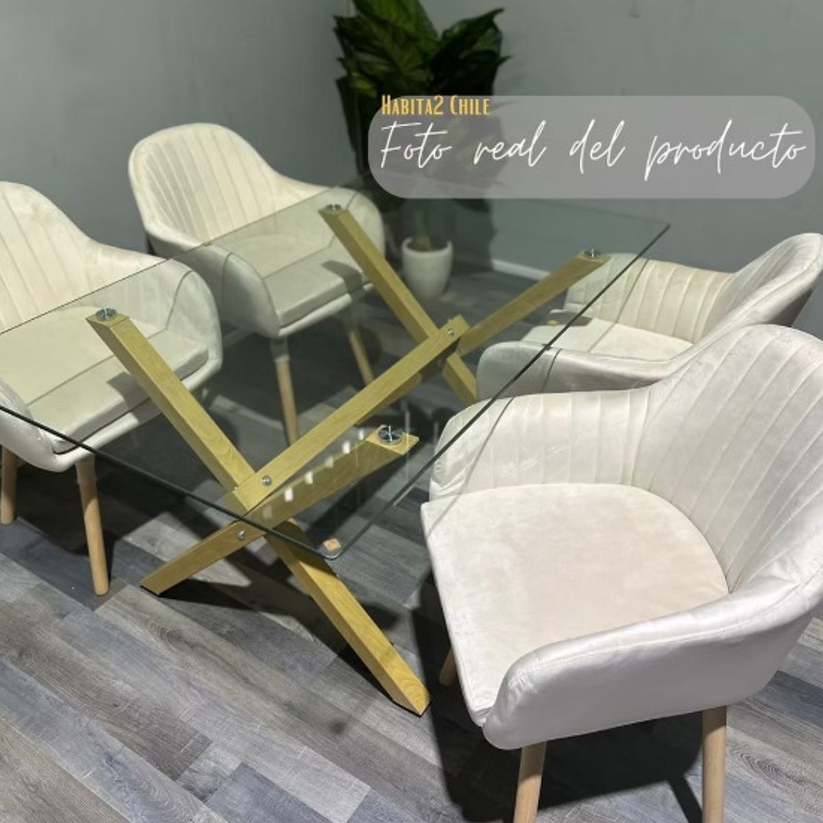 HABITA2 CHILE - Comedor Loa 120 cm - 4 puesto Beige…