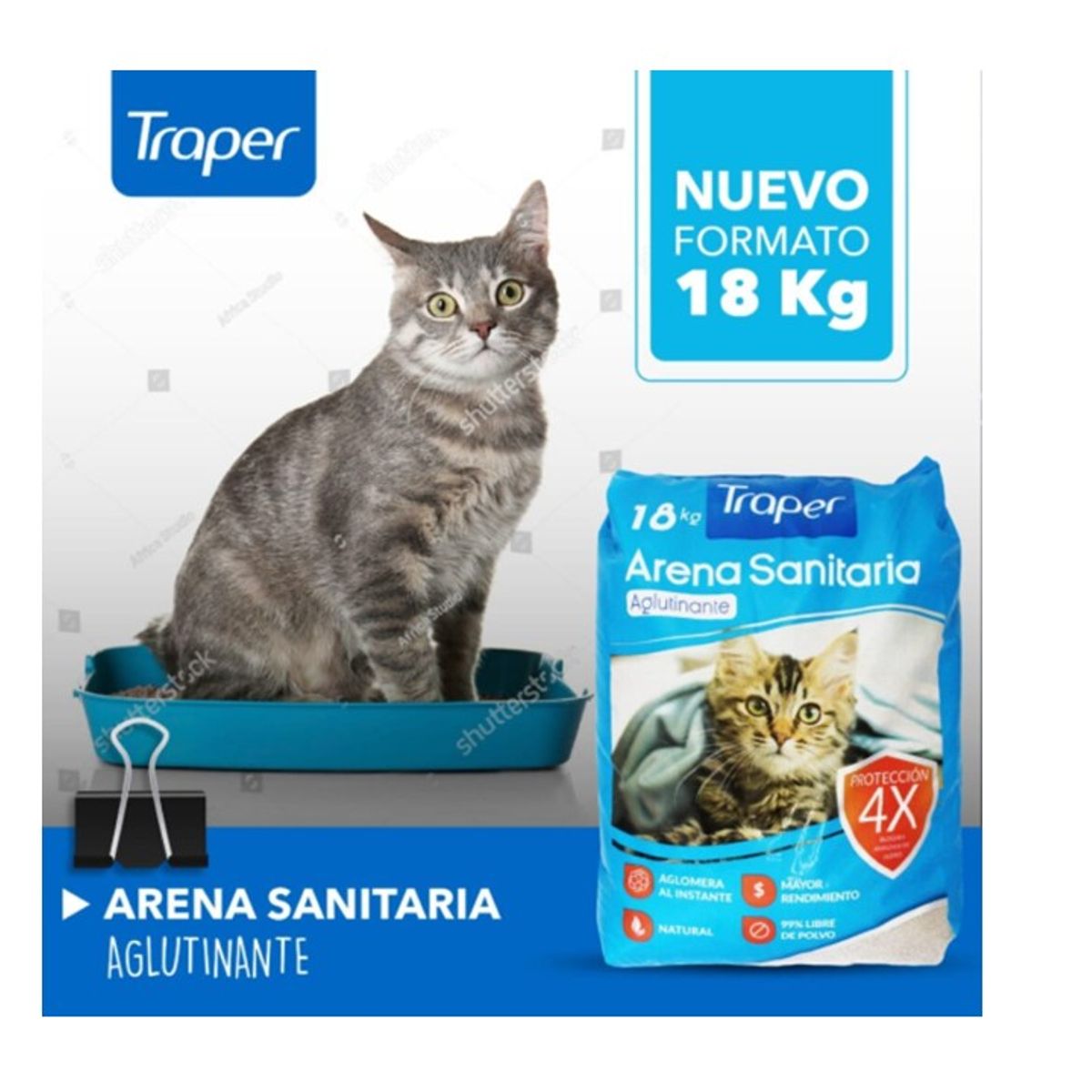 TRAPER - Arena Sanitaria Aglutinante 18 Kilos