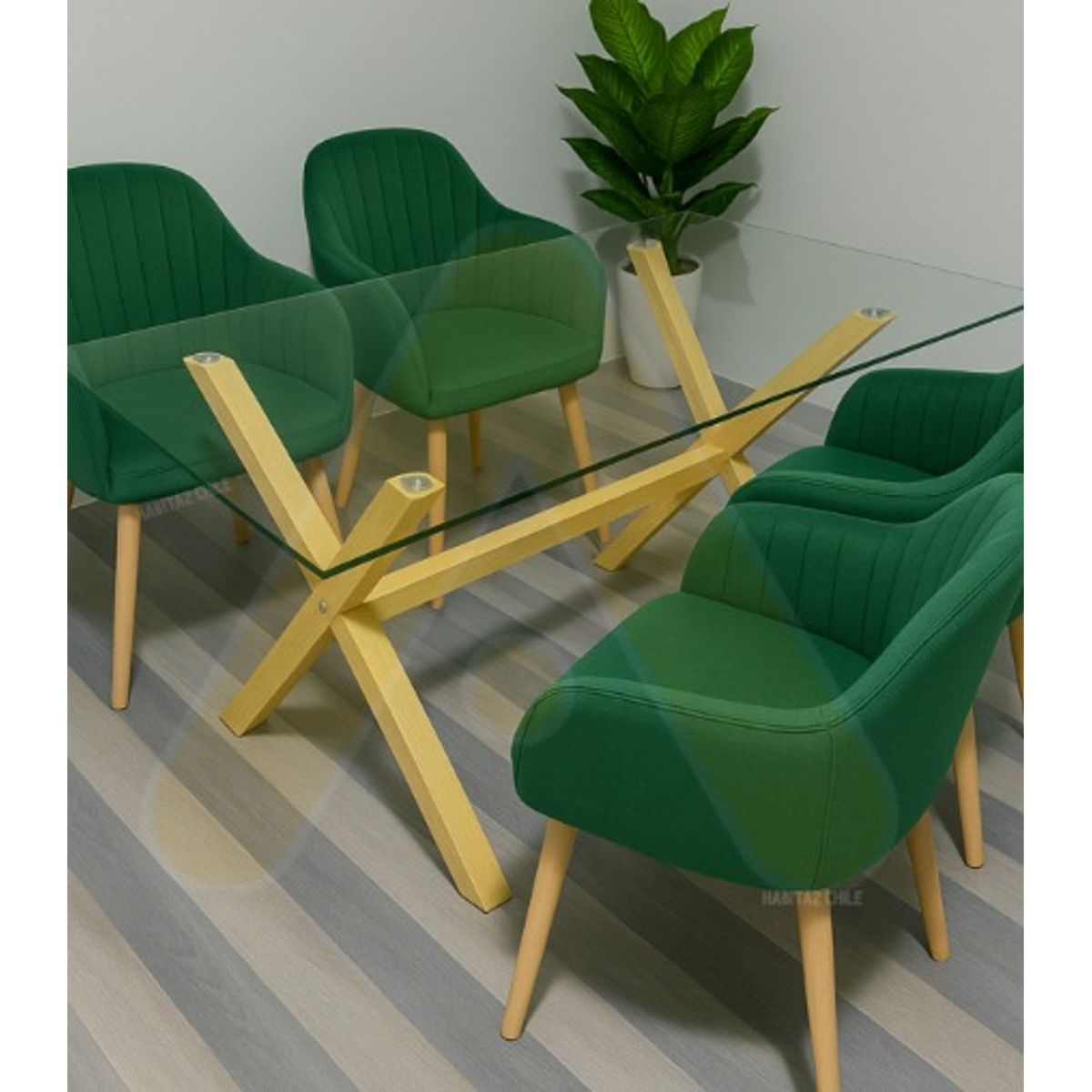 HABITA2 CHILE - Comedor Loa 120 cm - 4 puesto Verde…