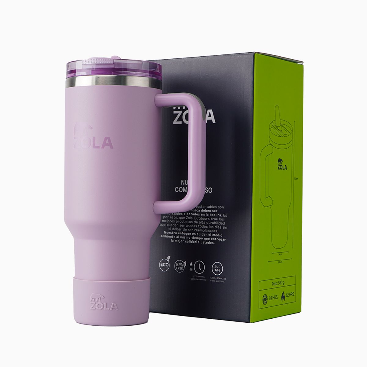 ZOLA OUTDOORS - Vaso Térmico Zola 1200ml Inoxidable Hermético Frío Y Calor Lila