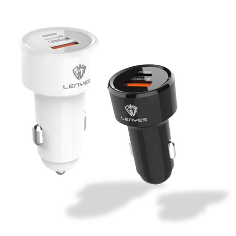 LENYES - Cargador de Auto Lenyes CA878 de 38W tipo C + USB Carga ultrarápida