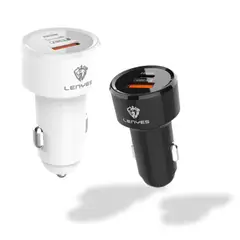 LENYES - Cargador de Auto CA878 de 38W tipo C + USB Carga ultrarápida