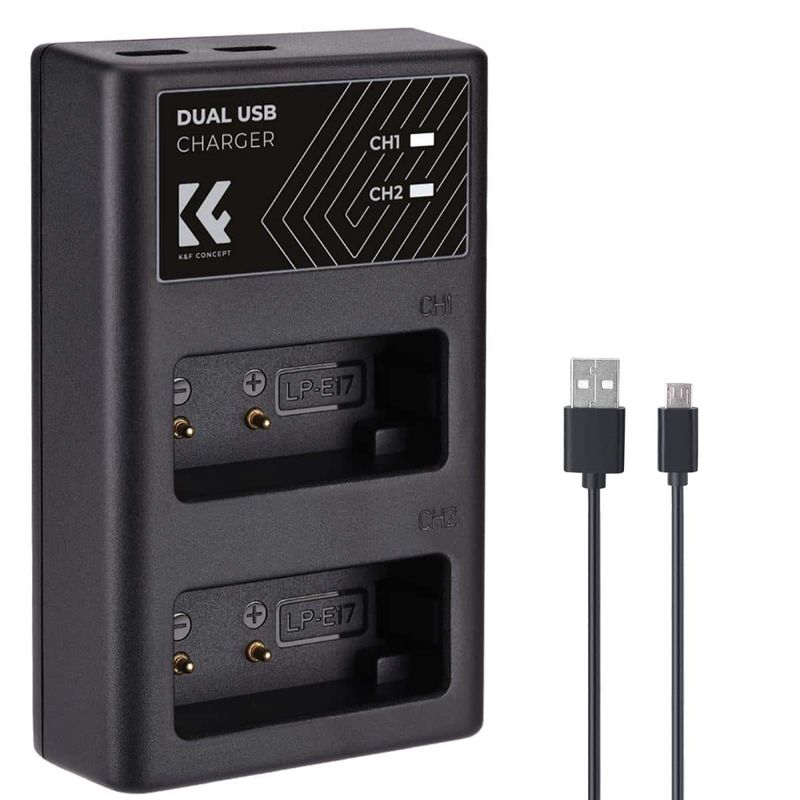 GENERICO - CARGADOR DUAL KF CONCEPT LC-E17 CANON PARA BATERÍA LP-E17