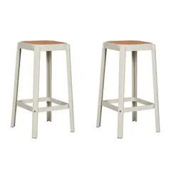 PLOS - Silla Piso Bar Taburete Pack x2 Altura 65 Cm Aliano Blanco