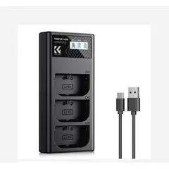GENERICO - CARGADOR TRIPLE KF CONCEPT LC-E6 CANON PARA BATERÍA LP-E6