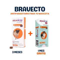 BRAVECTO - PACK 4.5 A 10KG + 1 MES GRATIS