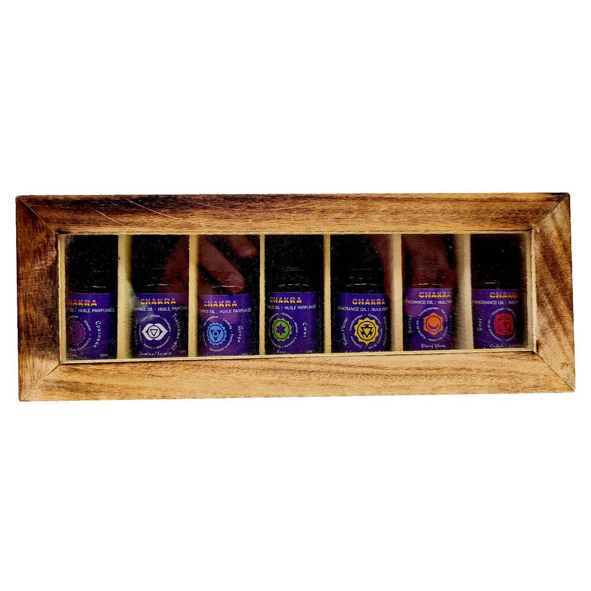 GENERICO - Set de Aceites 7 Chakras Caja de Madera