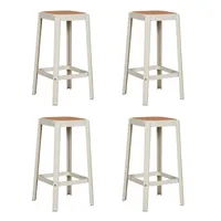 Silla Piso Bar Taburete Pack X4 Altura 65 Cm Aliano Blanco