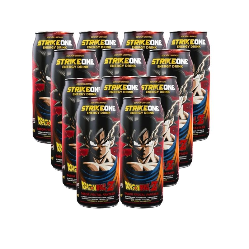 GENERICO - PACK 12 ENERGETICAS ENERGY DRINK DRAGON BALL FRUTAL FANTASIA / GOKU - STRIKEONE