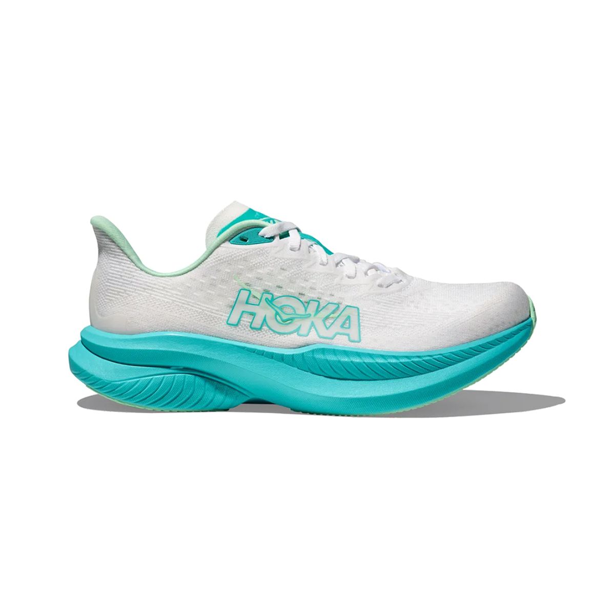 HOKA - Zapatillas Mujer Running Hoka Mach 6 White/Cielo Blue