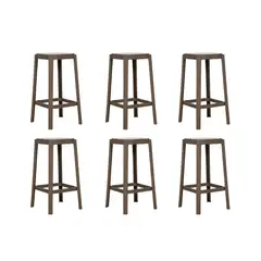 PLOS - Silla Piso Bar Taburete Pack X6 Altura 65 Cm Aliano Gris Taupé