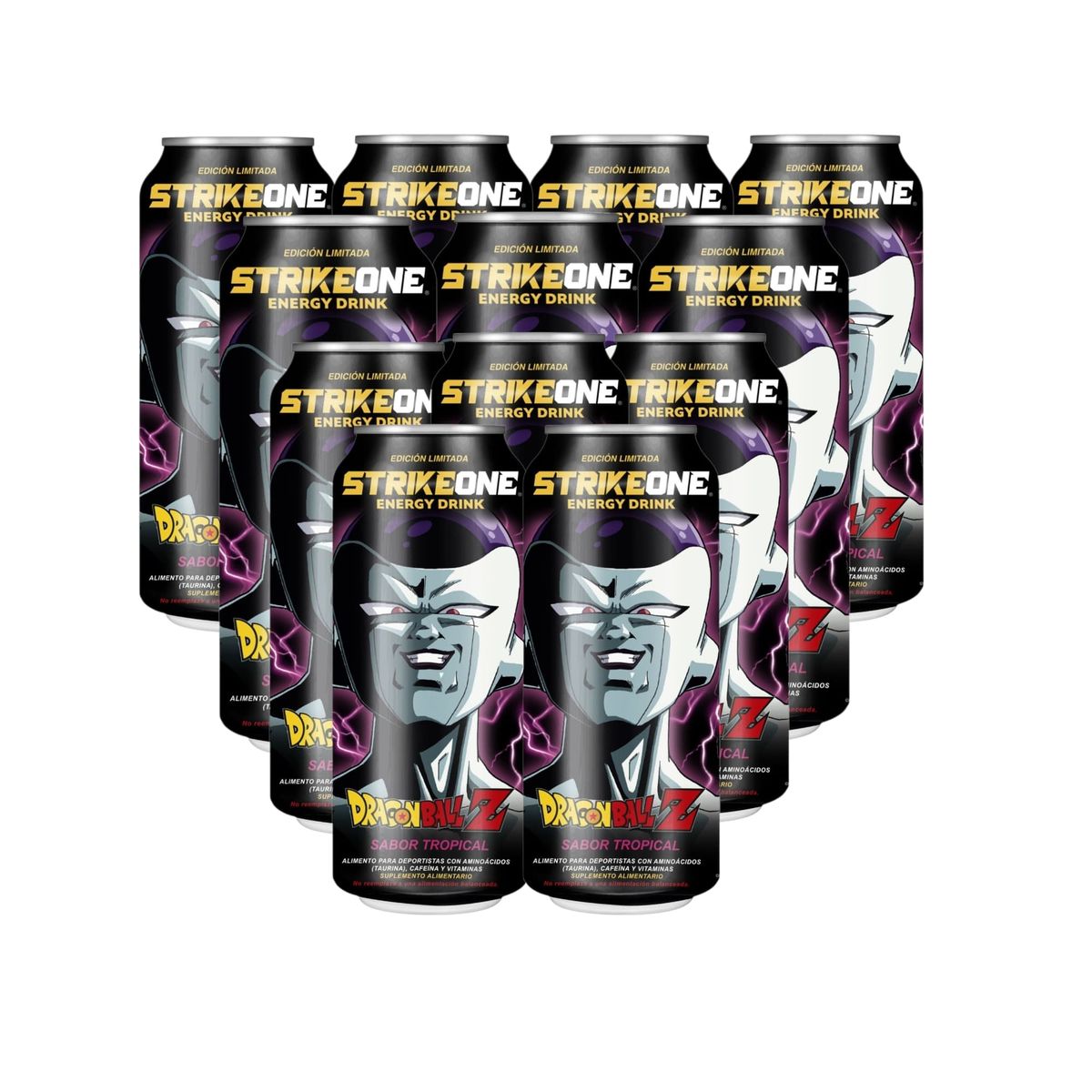 GENERICO - PACK 12 ENERGETICAS ENERGY DRINK DRAGON BALL TROPICAL / FREEZER - STRIKEONE