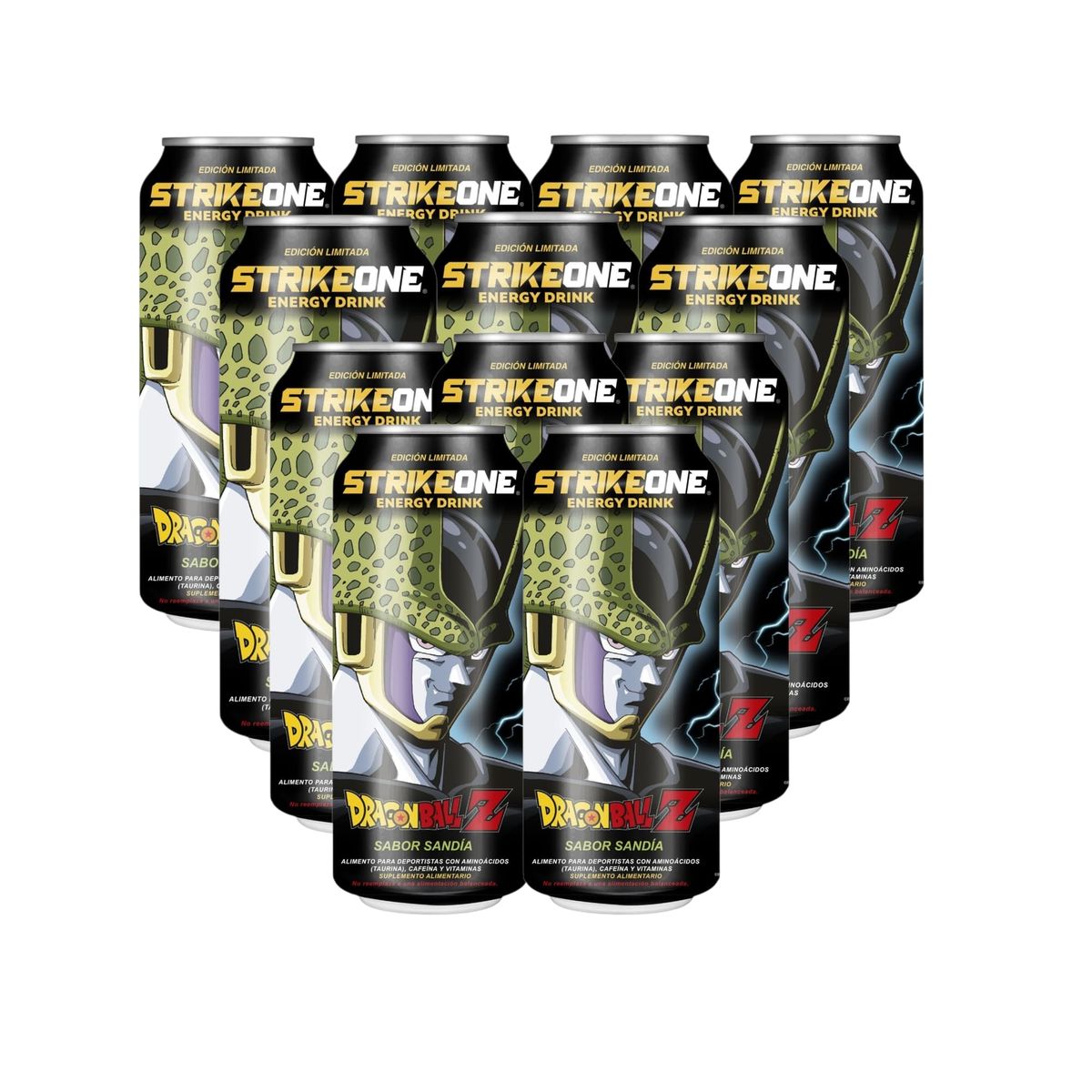 GENERICO - PACK 12 ENERGETICAS ENERGY DRINK DRAGON BALL SANDIA / CELL - STRIKEONE