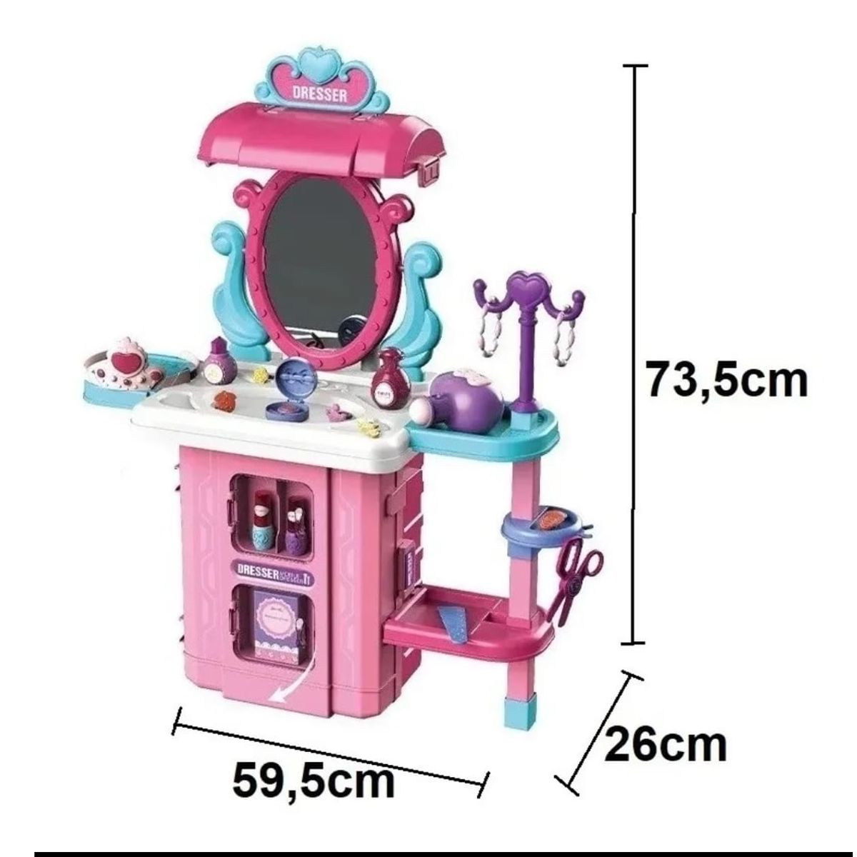 GENERICO - Set 3 en 1 Maleta  de viaje Tipo tocador de maquillaje de juego Niñas- Niños