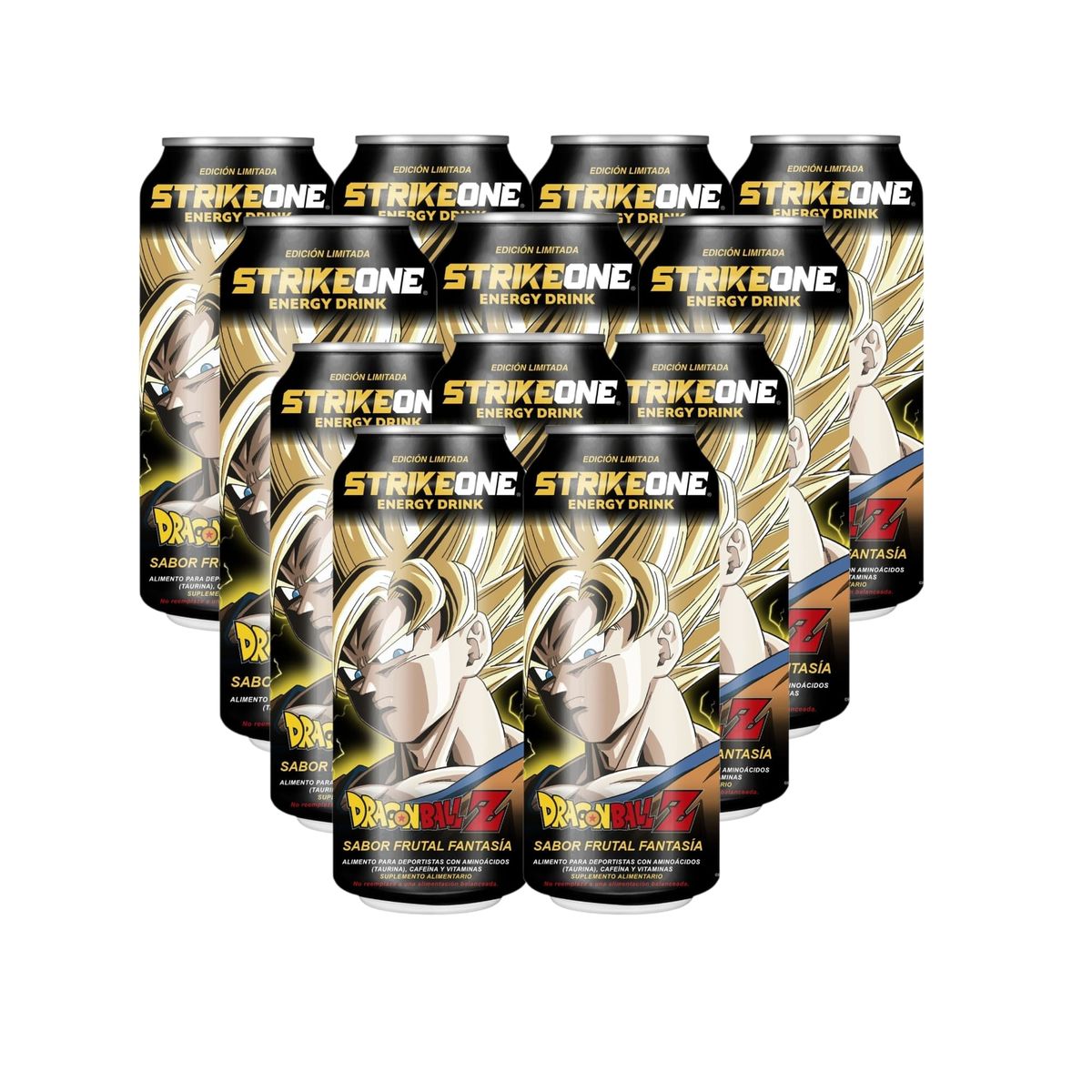GENERICO - PACK 12 ENERGETICAS ENERGY DRINK DRAGON FRUTAL F / GOKU SAYAYI - STRIKEONE