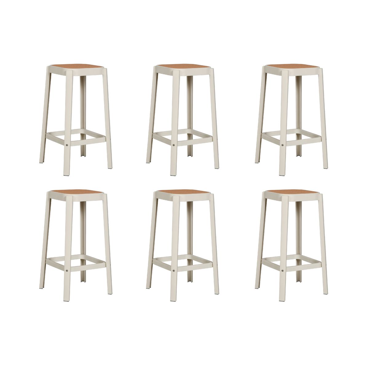 Silla Piso Bar Taburete Pack X6 Altura 65 Cm Aliano Plos Blanco, marca PLOS - Foto Principal