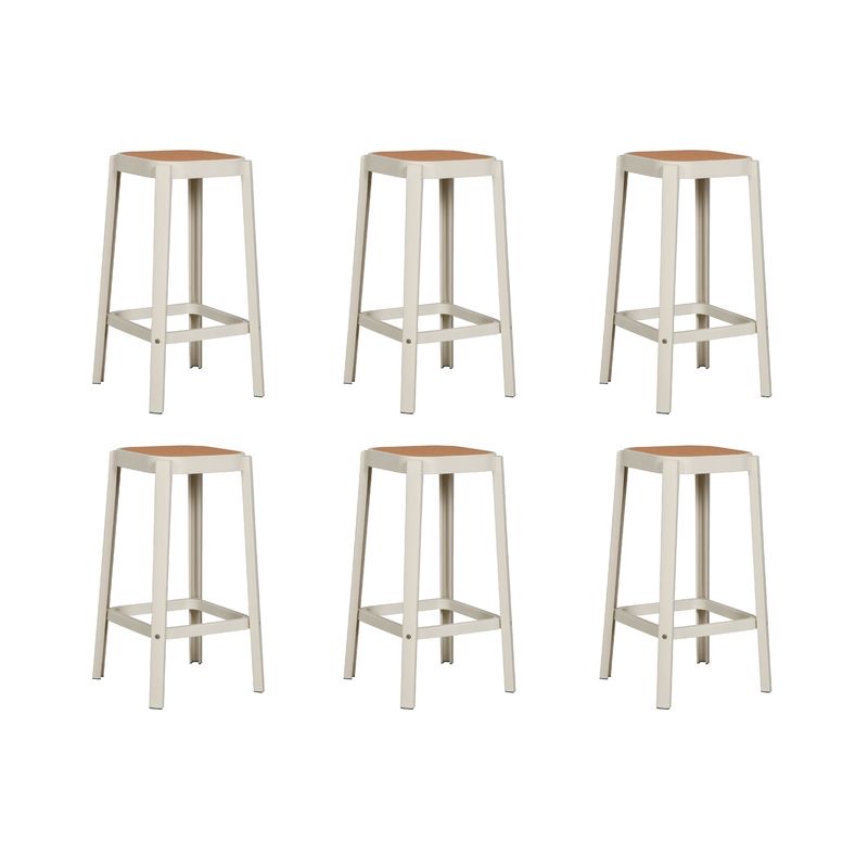 PLOS - Silla Piso Bar Taburete Pack X6 Altura 65 Cm Aliano Plos Blanco