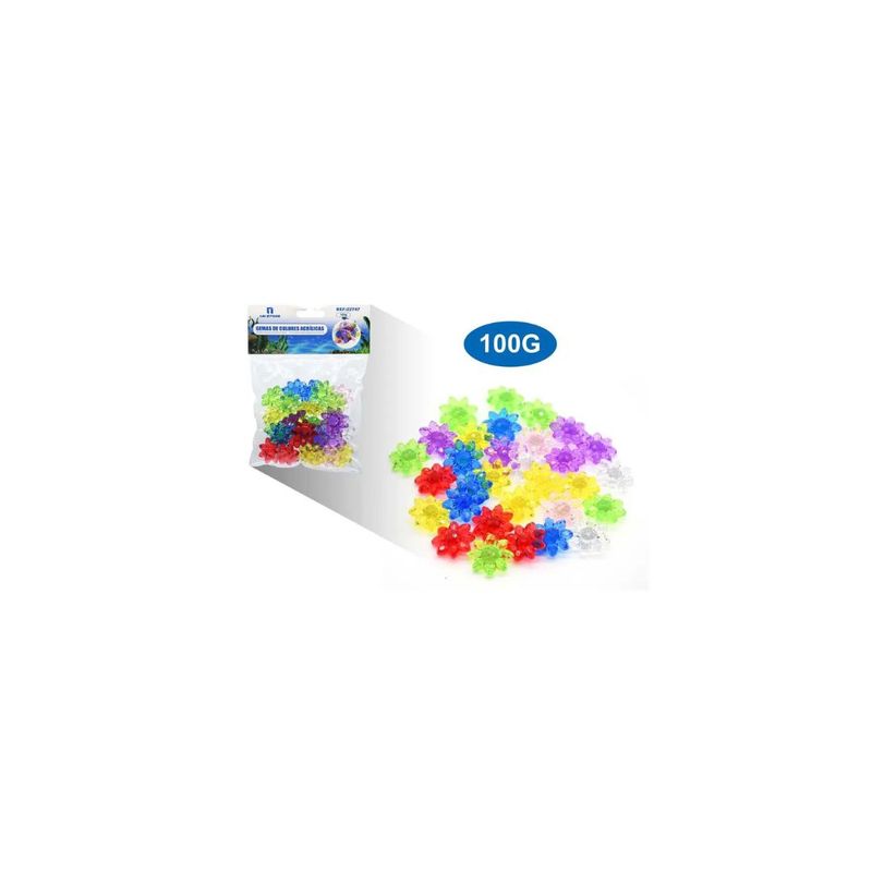 GENERICO - GEMAS DE COLORES ACRÍLICAS DECORATIVAS 100G