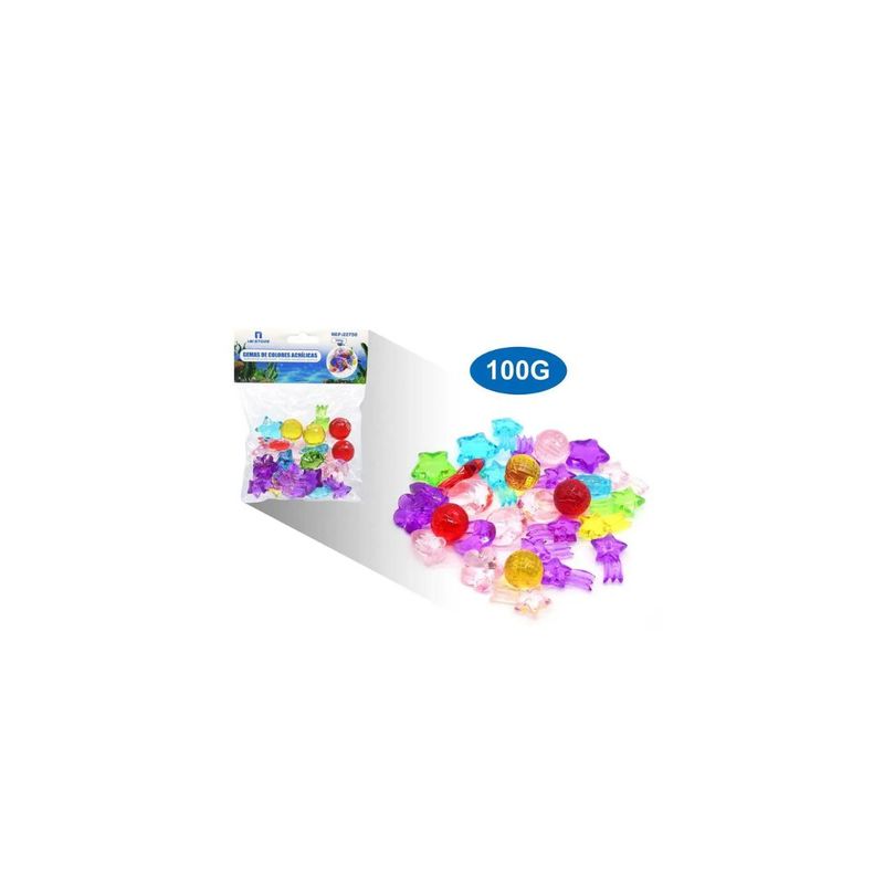 GENERICO - GEMAS DE COLORES ACRÍLICAS DECORATIVAS 100G