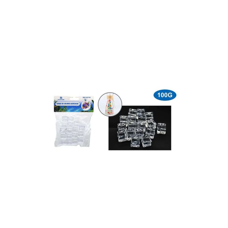 GENERICO - GEMAS TRANSPARENTE ACRÍLICAS DECORATIVAS 100G