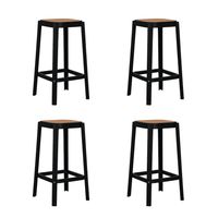 Silla Piso Bar Taburete Pack x4 Altura 65 Cm Aliano Negro