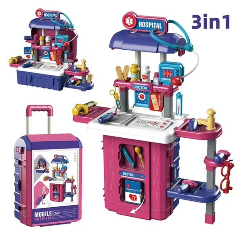 GENERICO - Set 3 en 1 Maleta Doctora - medico de juego con Accesorios Niñas- Niños