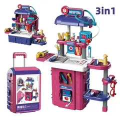 GENERICO - Set 3 en 1 Maleta Doctora - medico de juego con Accesorios Niñas- Niños