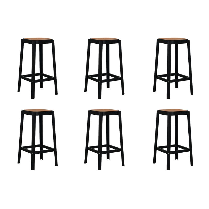 PLOS - Silla Piso Bar Taburete Pack x6 Altura 65 Cm Aliano Plos Negro