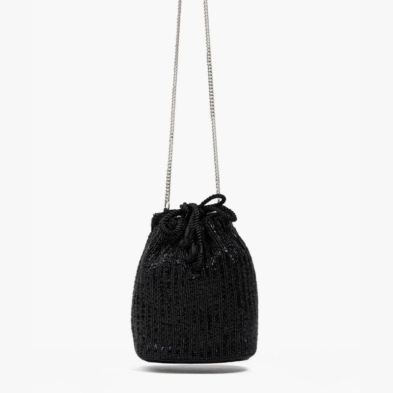 LOUNGE - Mini Cartera Mujer Bucket Mostacilla