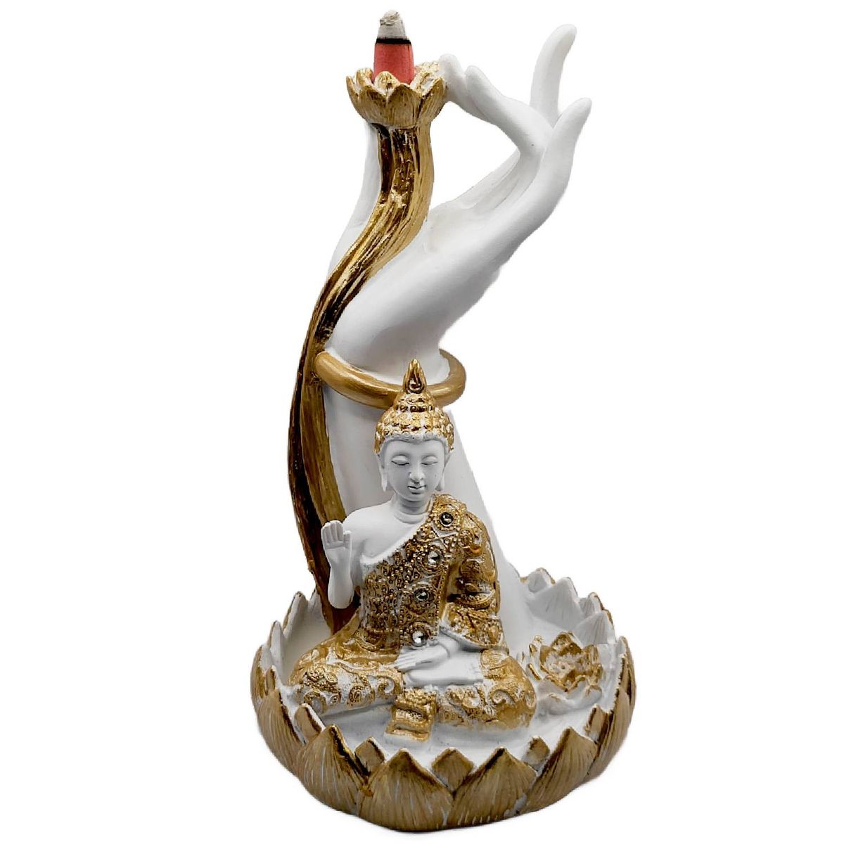 LA CASA DE LOS AROMAS - Cascada de Humo Buda Dorado y Blanco