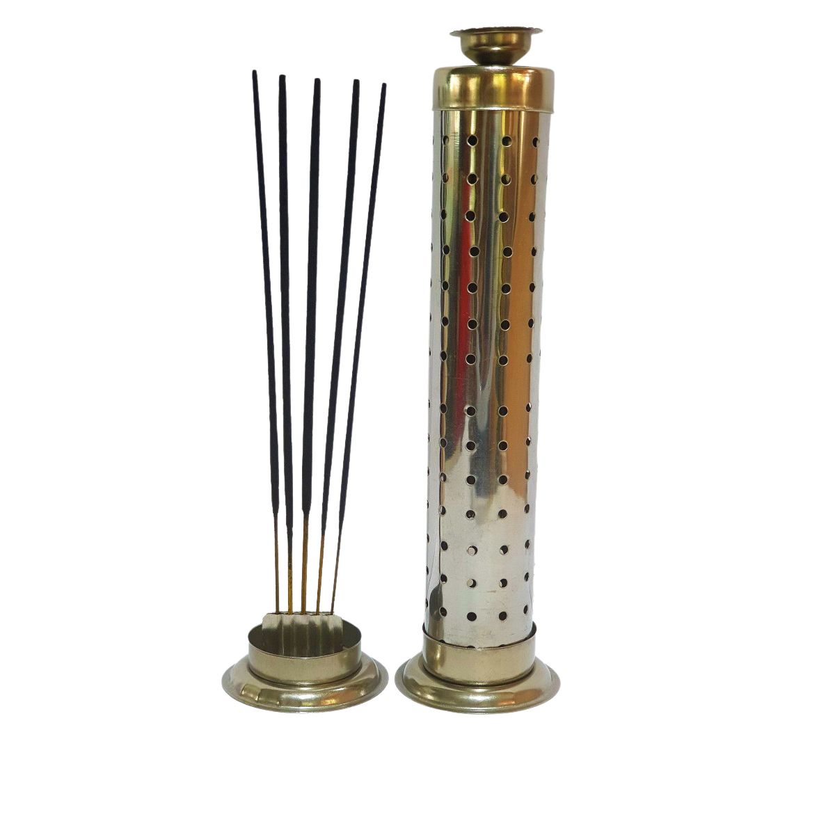 LA CASA DE LOS AROMAS - Torre Porta Incienso Plateada + Incienso