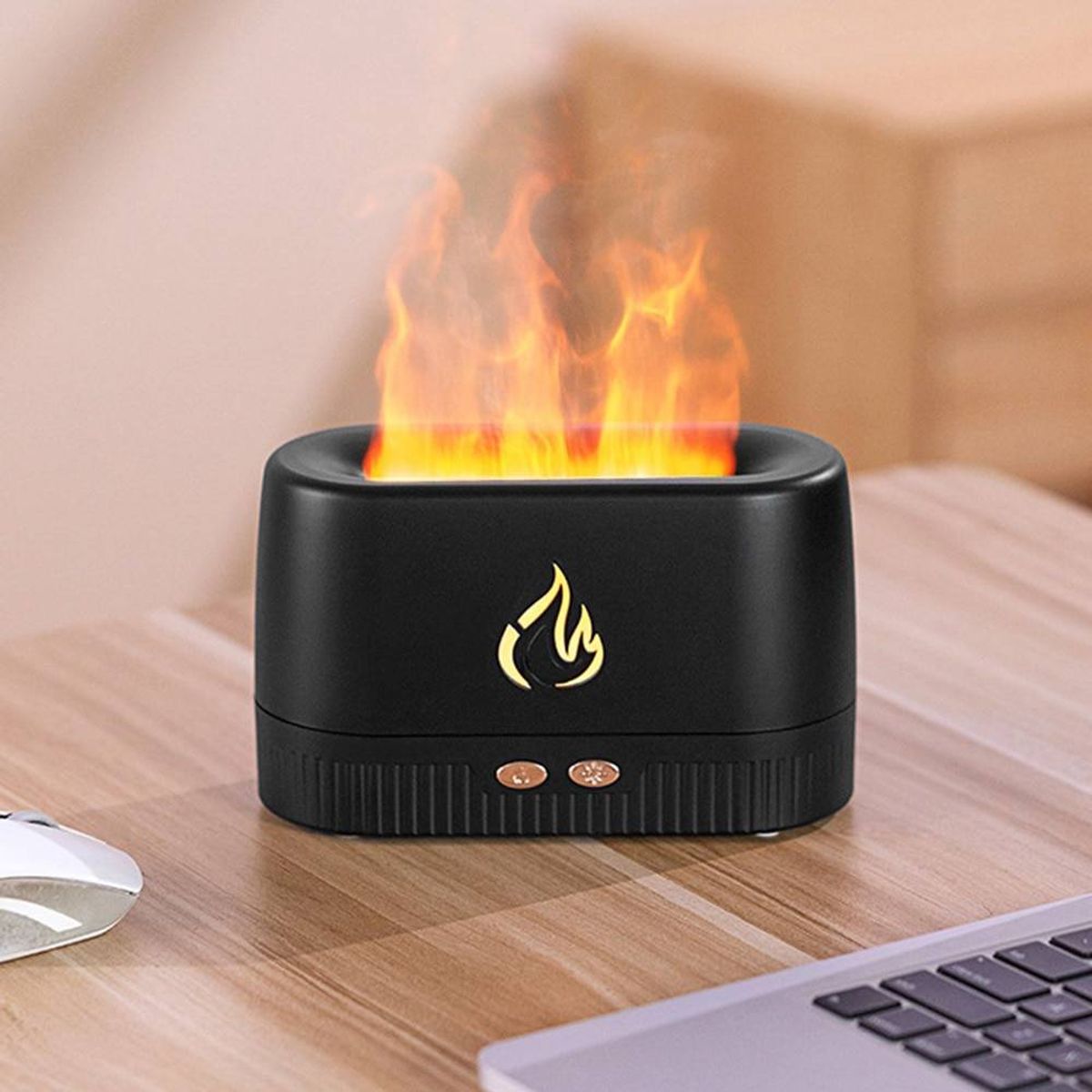 LA CASA DE LOS AROMAS - Humidificador Flame Black 200ml USB
