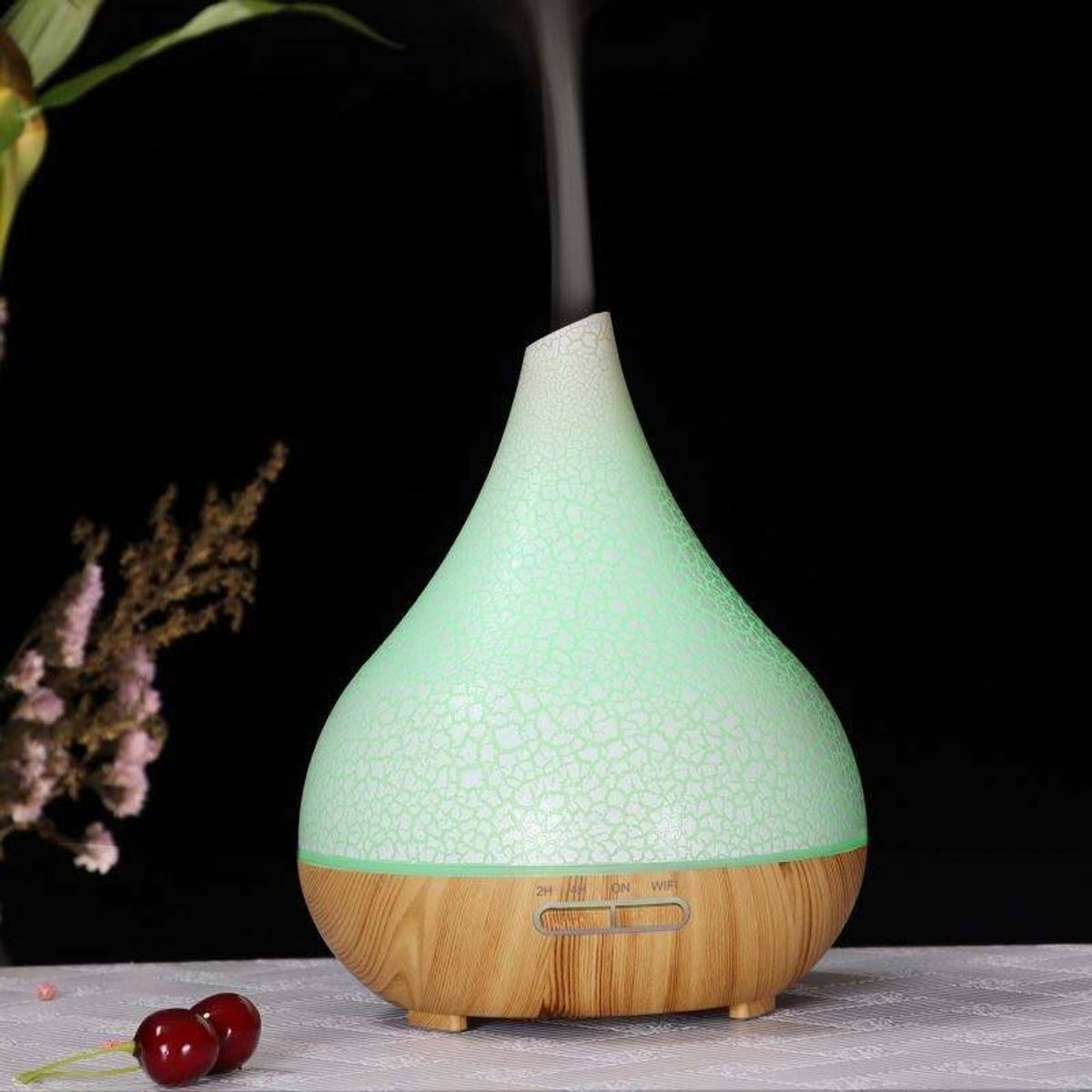 LA CASA DE LOS AROMAS - Humidificador Lampara Tipo Volcán Madera 400 ml