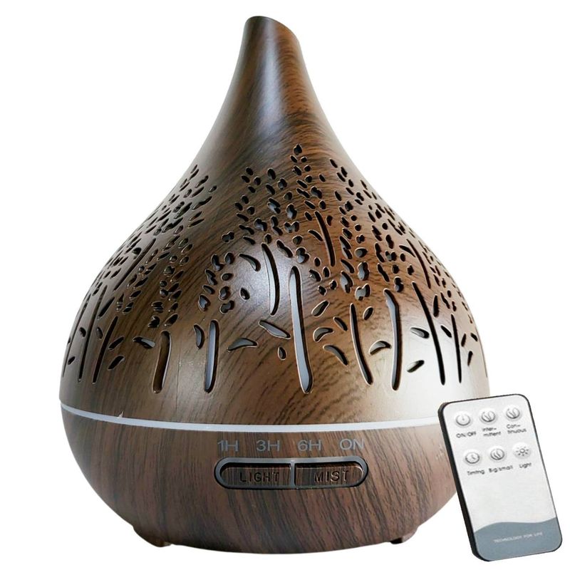 LA CASA DE LOS AROMAS - Humidificador Difusor 400ml Control Remoto Dark
