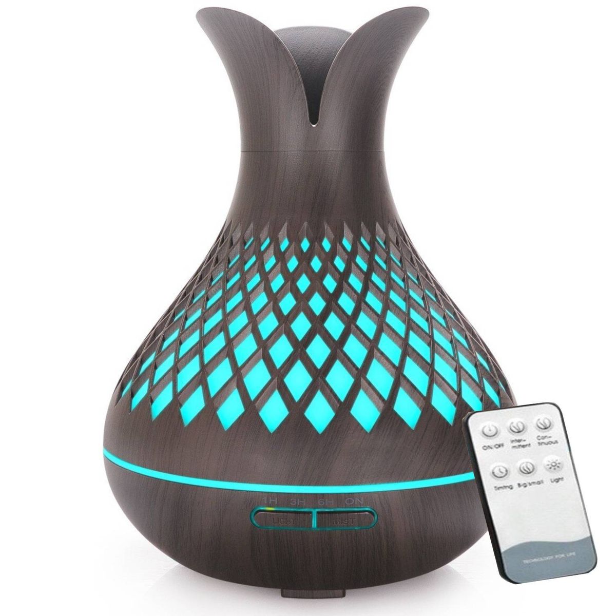 LA CASA DE LOS AROMAS - Humidificador 500ml Control Remoto Diseño Punta Dark