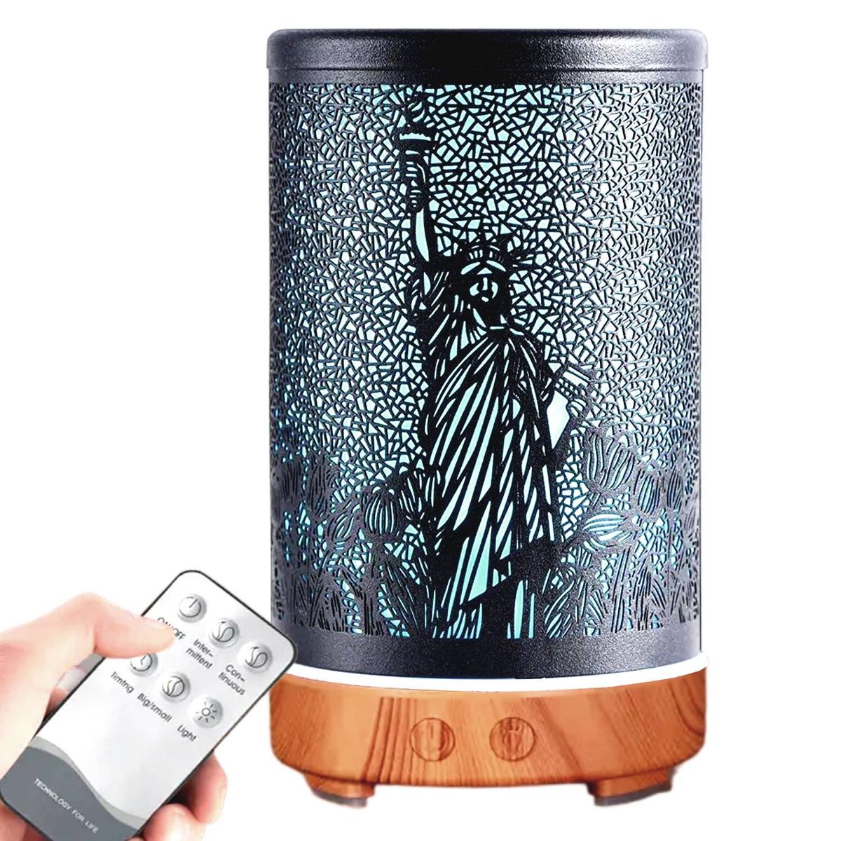 LA CASA DE LOS AROMAS - Humidificador Difusor Metálico New York Control Remoto