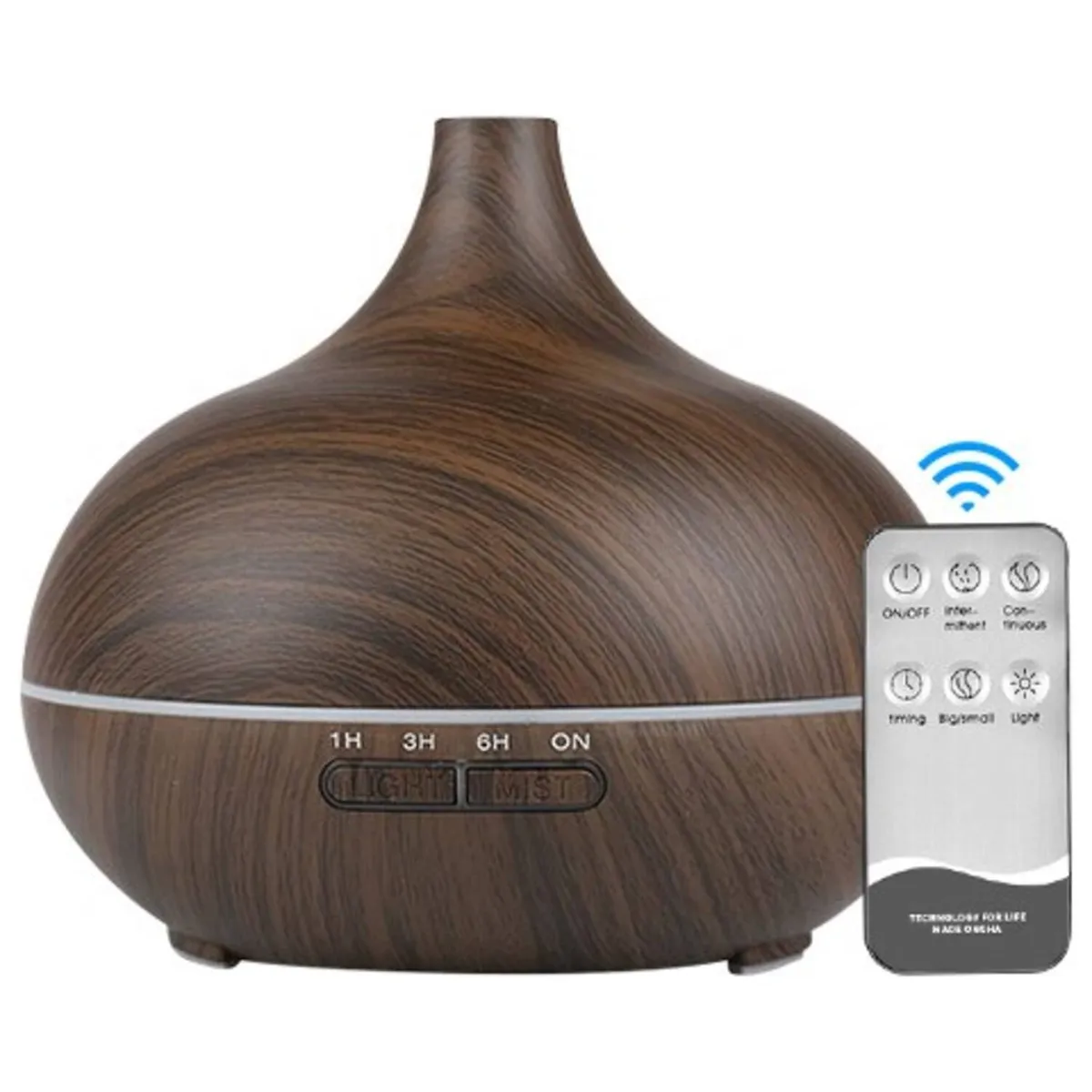 LA CASA DE LOS AROMAS - Humidificador Difusor 500ml Control Remoto Caoba