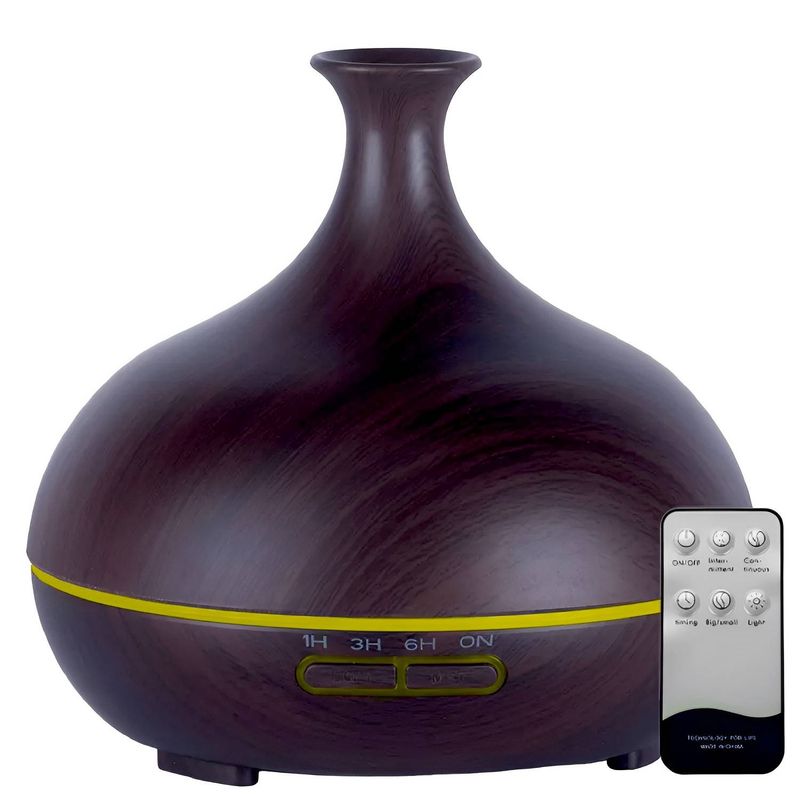 LA CASA DE LOS AROMAS - Difusor de Aromas Humidificador 500ml Control Remoto Caoba