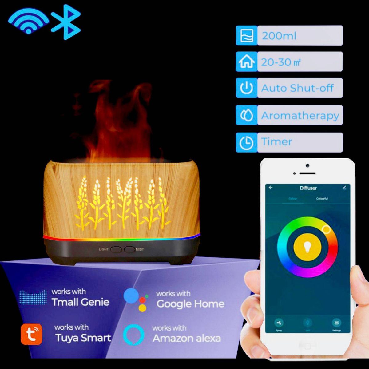 LA CASA DE LOS AROMAS - Humidificador Smart Wifi 200ml