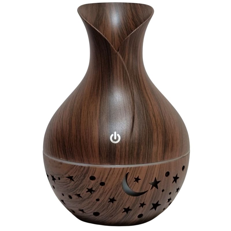 LA CASA DE LOS AROMAS - Humidificador USB 130ml 7 Luces Led Cielo Caoba