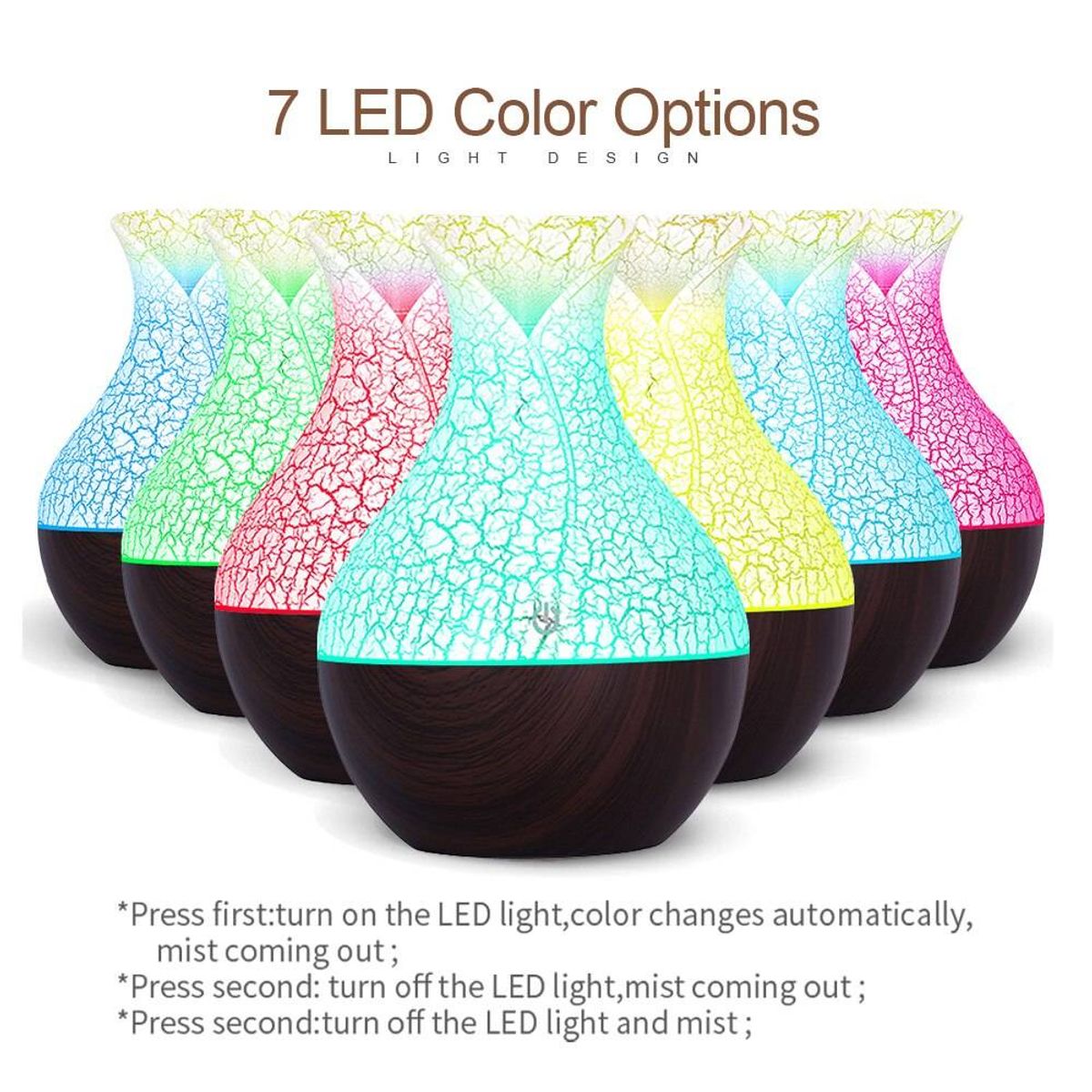 LA CASA DE LOS AROMAS - Humidificador Lampara 7 Led 130ml Caoba usb