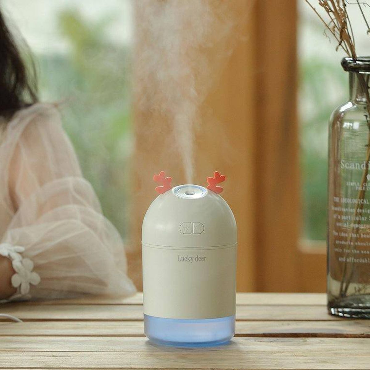 LA CASA DE LOS AROMAS - Humidificador ciervo 400 ml Blanco