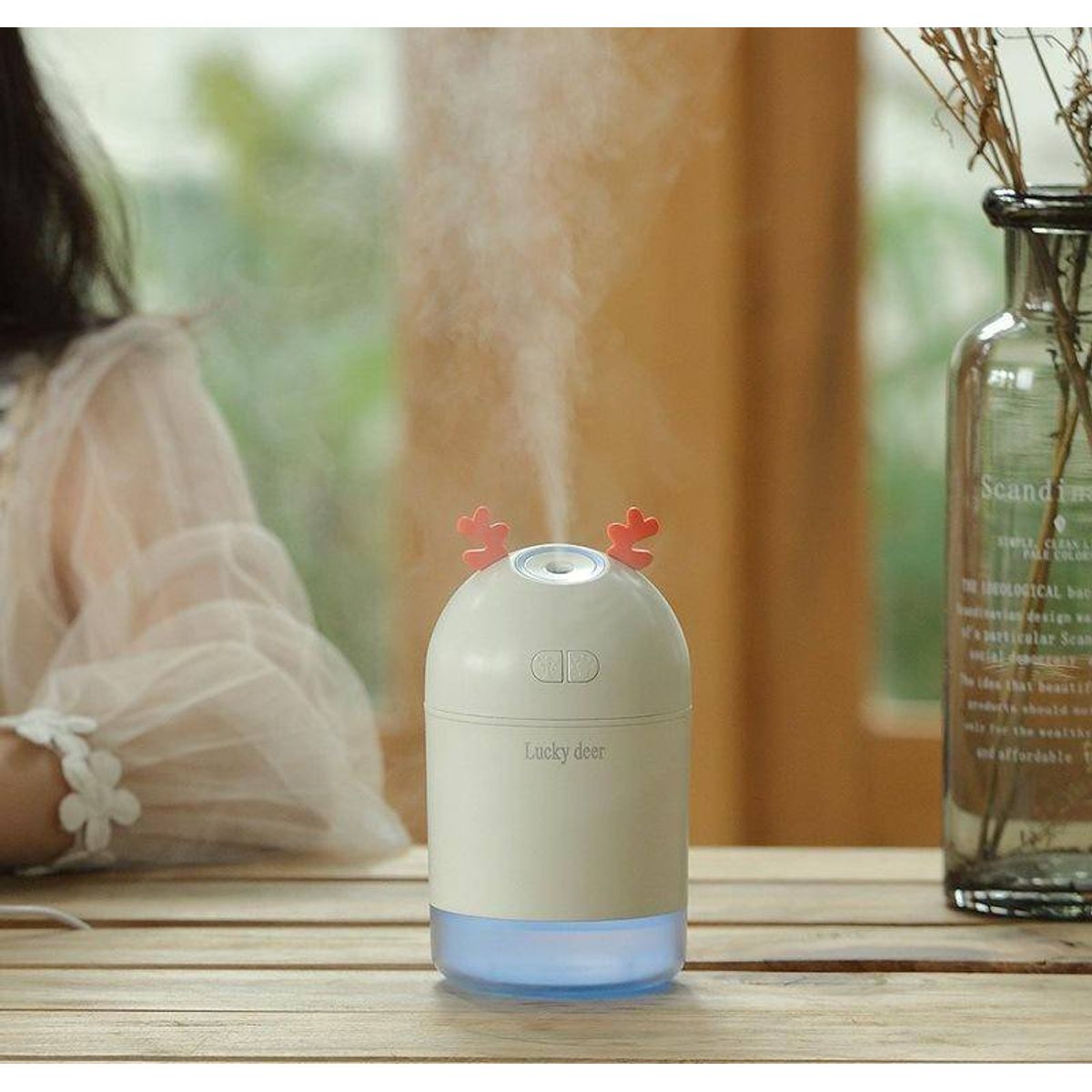 LA CASA DE LOS AROMAS - Humidificador ciervo 400 ml Blanco