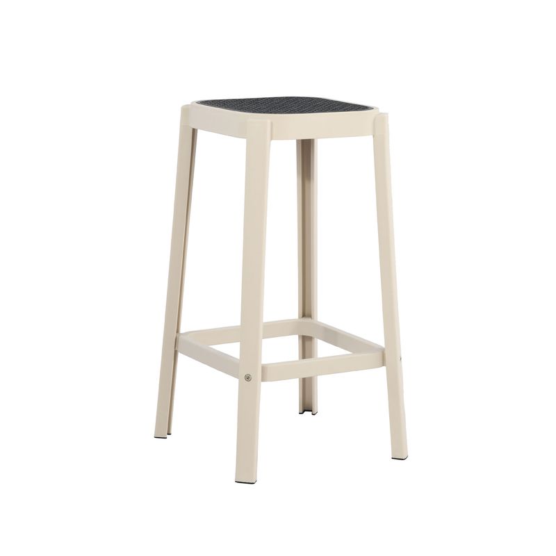 PLOS - Silla Piso Bar Taburete x1 Unidad Altura 65 Cm Aliano Plos Blanco y Gris