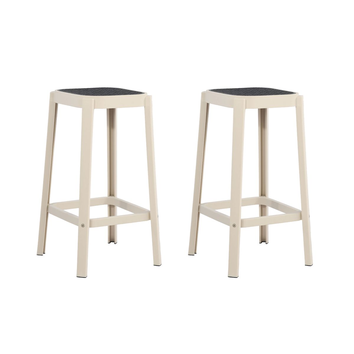PLOS - Silla Piso Bar Taburete Pack x2 Altura 65 Cm Aliano Plos Blanco