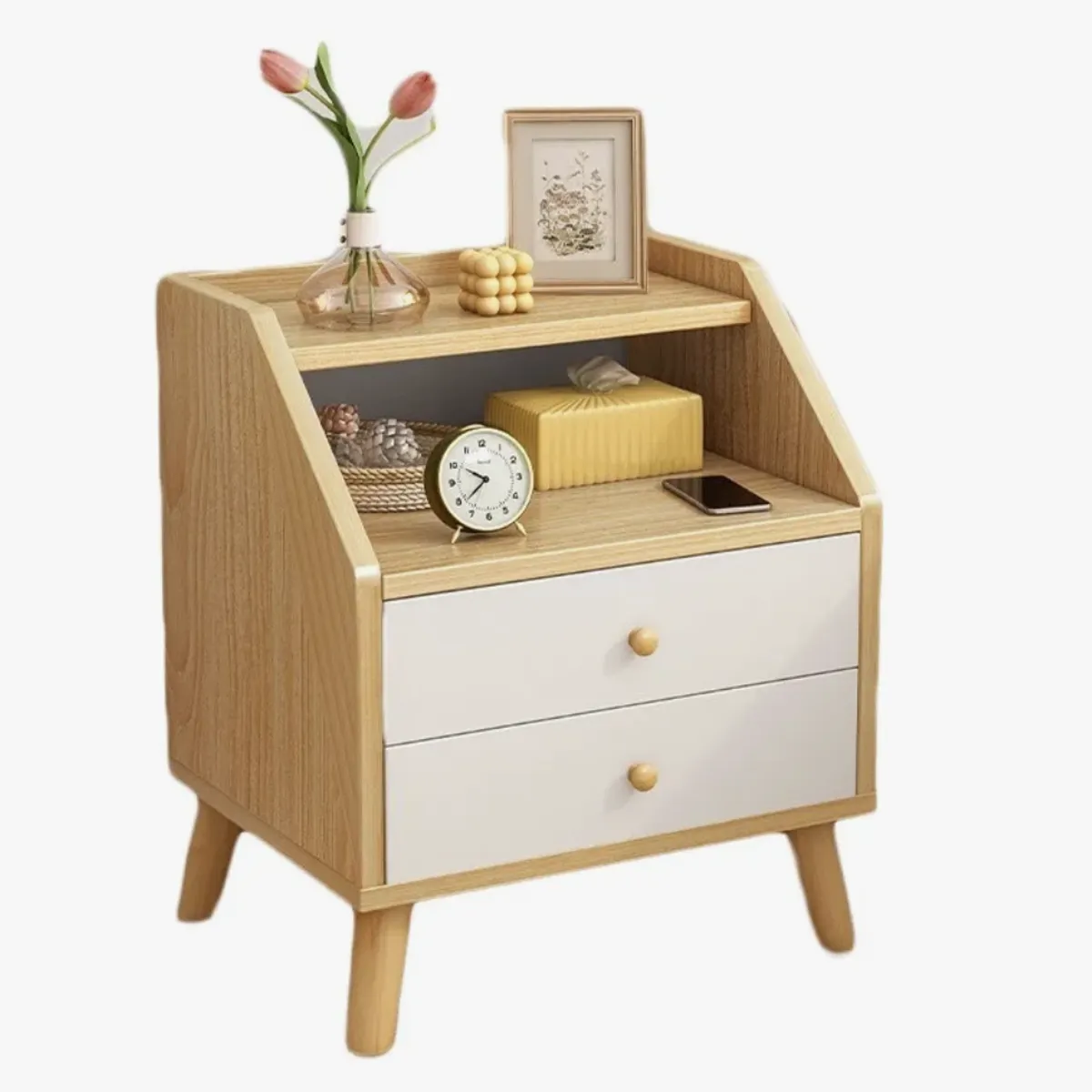 HOMER DESIGN - Velador 2 Niveles Con Cajones Homer Design 40*30*53