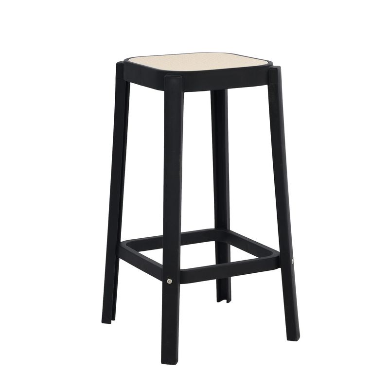 PLOS - Silla Piso Bar Taburete x1 Unidad Altura 65 Cm Aliano Plos Negro y Blanco